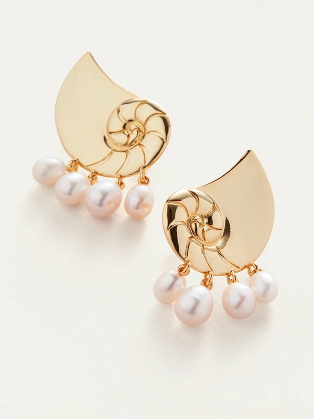 Jenny Bird Freshwater Pearl Earrings in 14K Gold-Dipped Brass. Brand new!